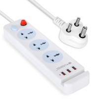 BlueSmart 3 Power Strip Extension Sockets for Multiple Use USB-A Parts for Device/Gadgets