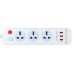 BlueSmart 3 Power Strip Extension Sockets for Multiple Use USB-A Parts for Device/Gadgets