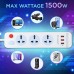 BlueSmart 3 Power Strip Extension Sockets for Multiple Use USB-A Parts for Device/Gadgets