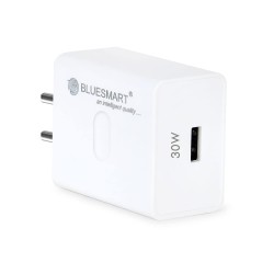 BLUESMART 2 in 1 PD QC 30W Single Port Fast Charger Type C Adapter USB Wall